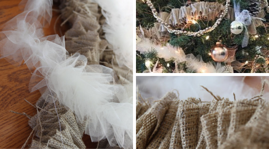 tulle and burlap garland mosaic wide
