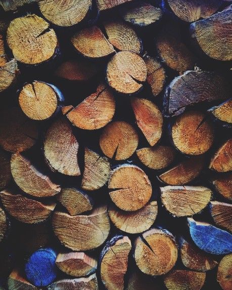 juniper wood seasoning in the rack