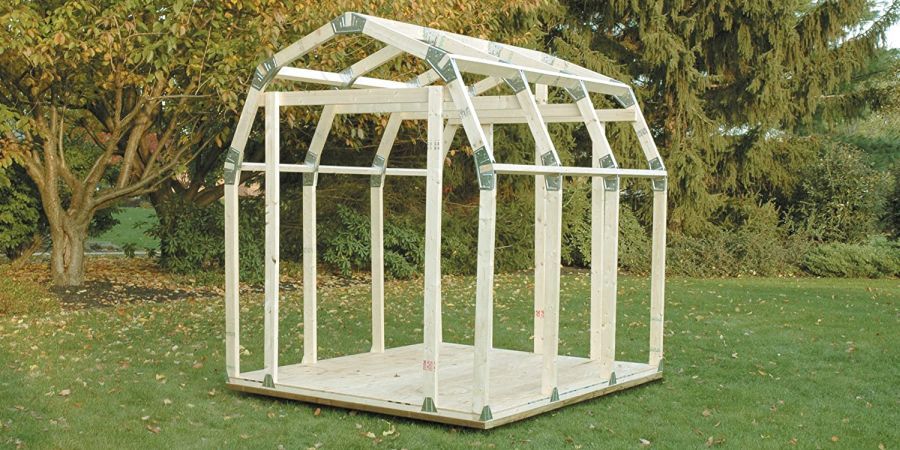 Basics Firewood Shed with just the frame.