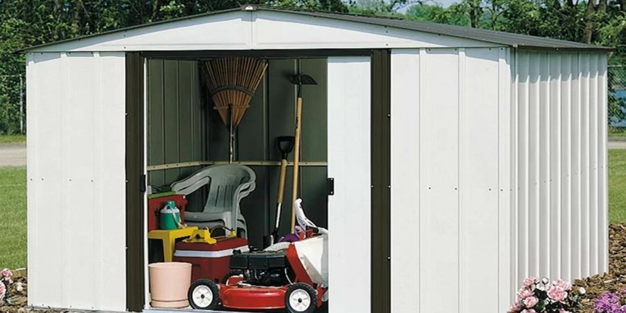 Factor Firewood Shed with open doors