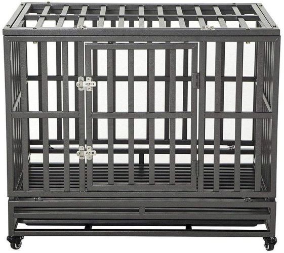 LUCKUP Heavy Duty Dog Cage Strong Metal Kennel