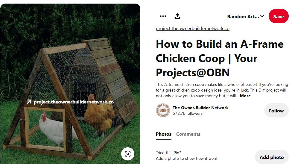 screenshot of small A-frame chicken coop