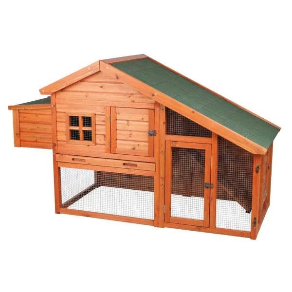 chicken coop with easy acces openings and modest run