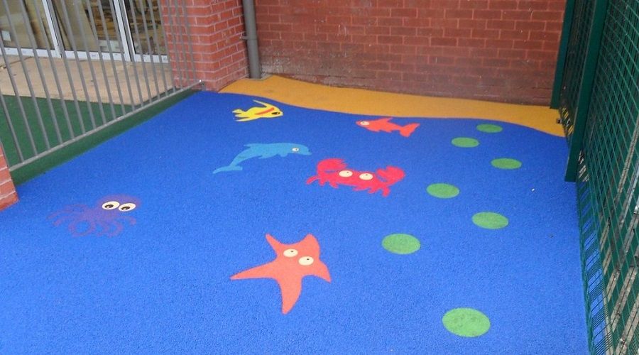 Wetpour graphics to school play area