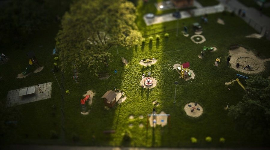 kids playground drone footage