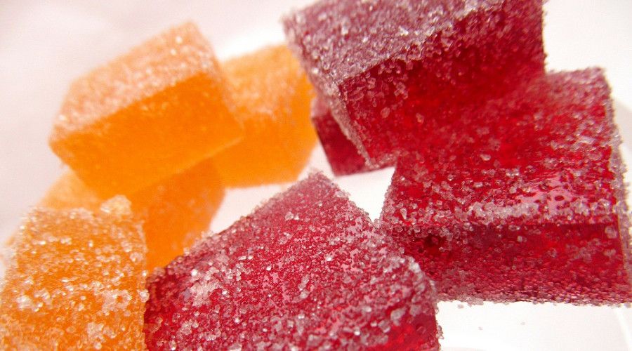 jelly candies in red and orange
