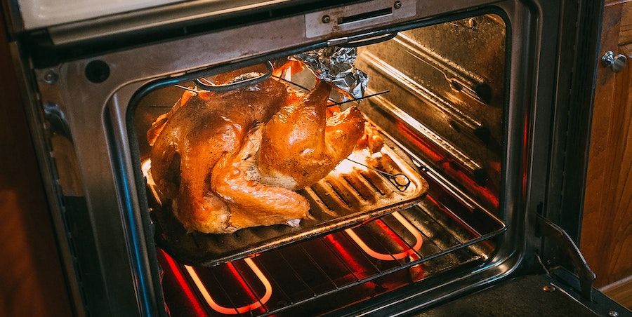 An oven-roasted turkey
