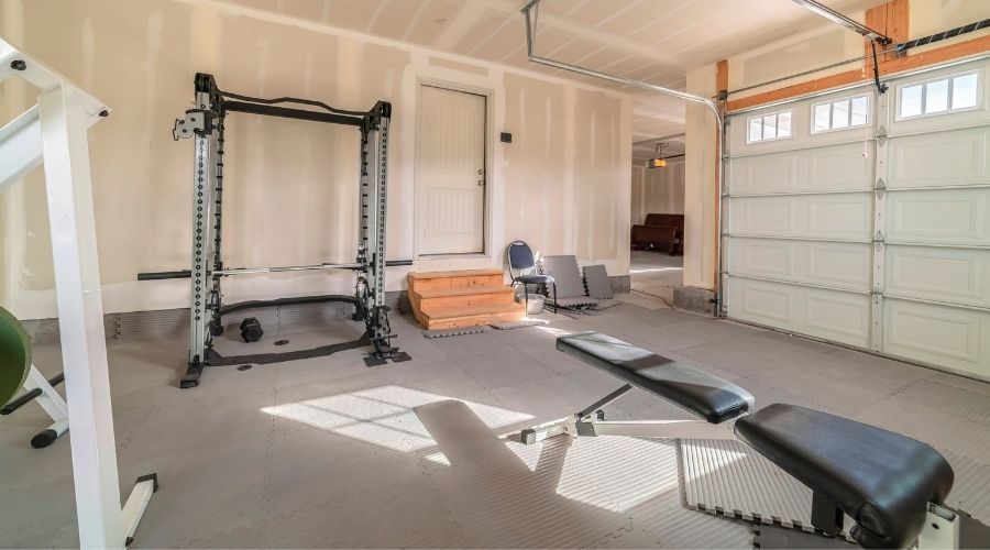home garage in gym space