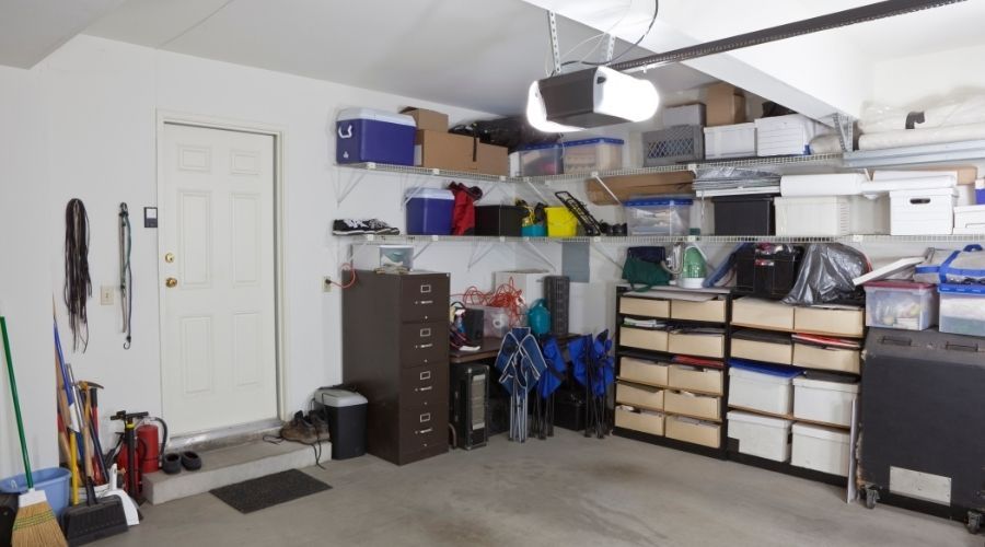 storage area in a garage space