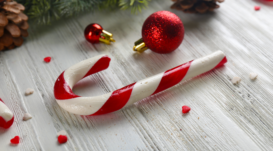 Candy cane and christmas decor