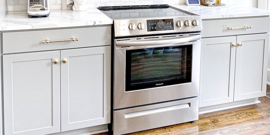 Oven in white kitchen 