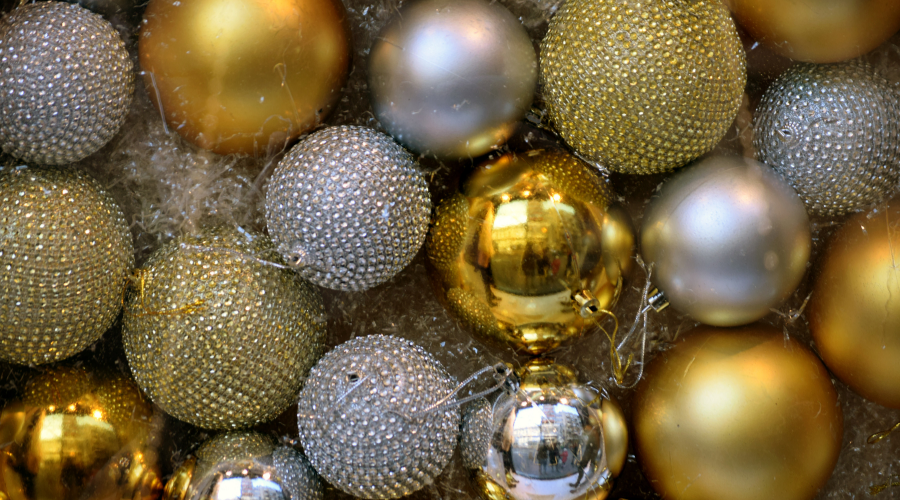 Silver and gold Christmas balls