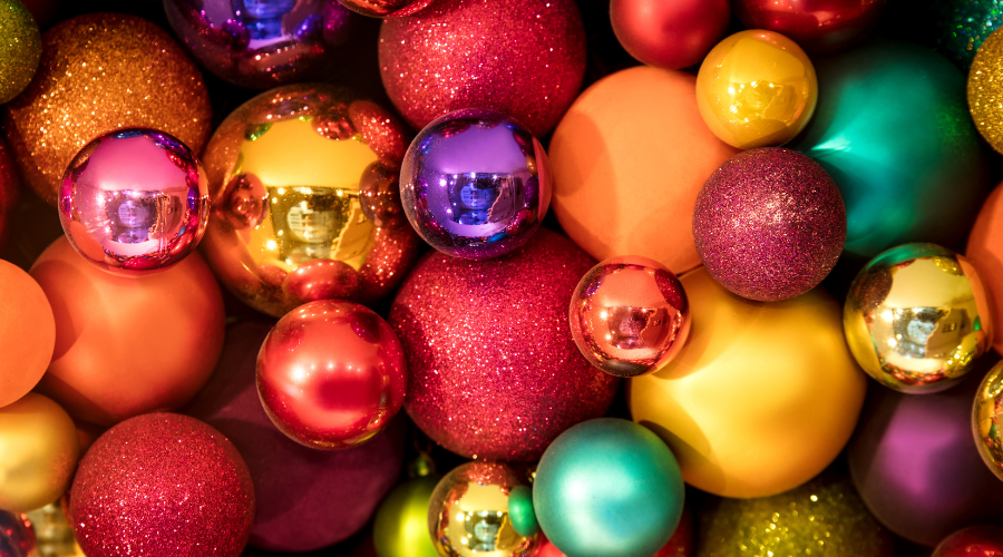 Lots of Colorful Christmas Balls