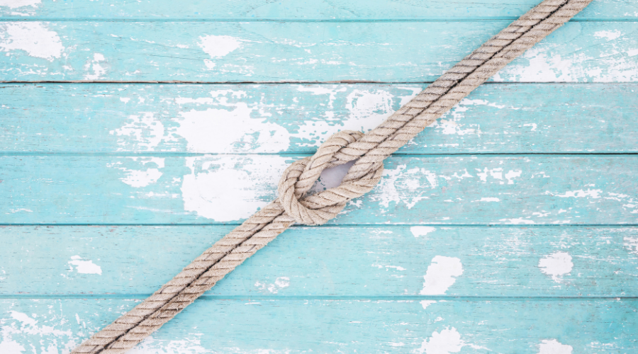 Nautical Rope on Blue Wooden Planks