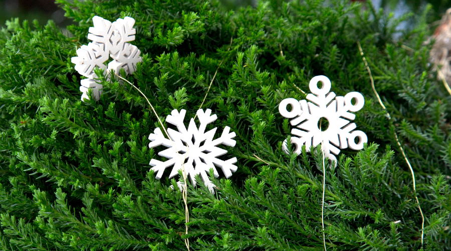 Miniature Christmas Tree with Snowflake Garland