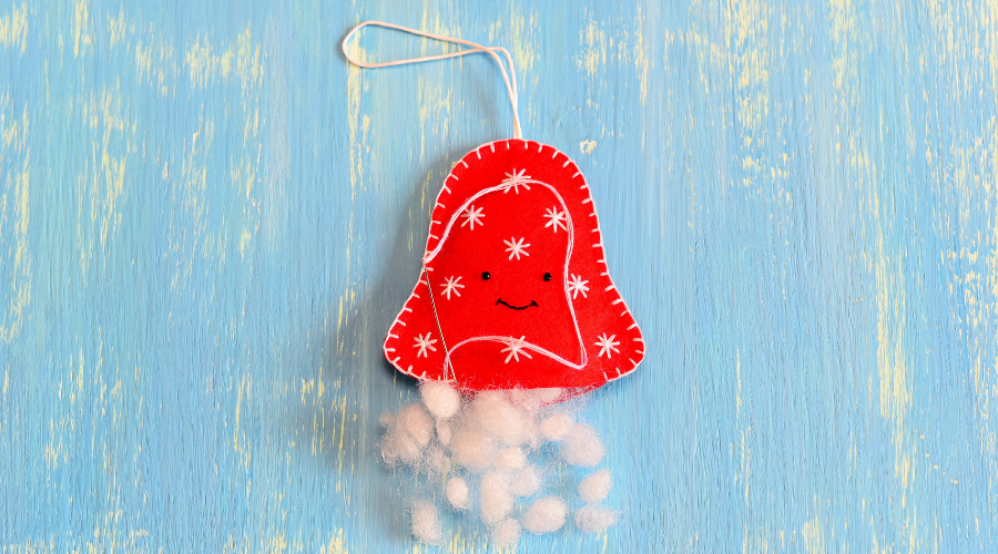 How to sew a Christmas felt bell ornament