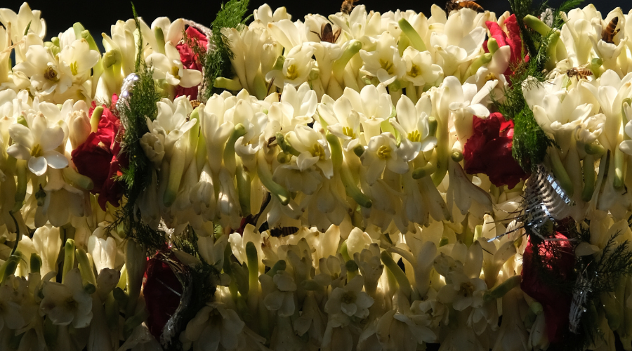 White Flower Garland in Market