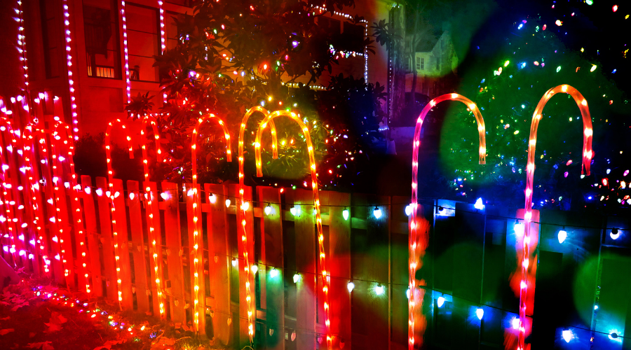 Colorful Candy Cane Christmas Lights