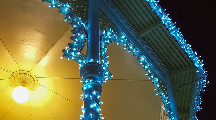 Blue and cold Christmas lights