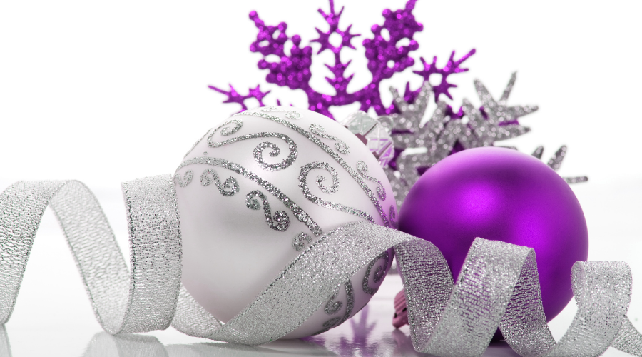 Purple and silver christmas decoration