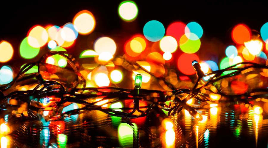 Blurred Christmas Lights Background