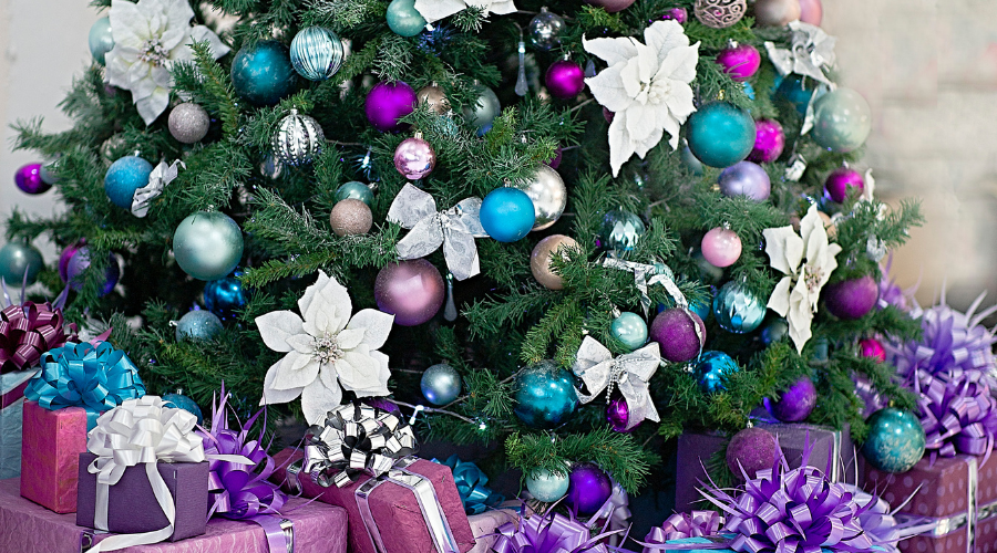 Lavender, Blue, and White Christmas decoration