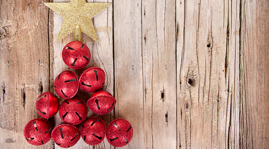 Jingle bells shaped like a Christmas tree