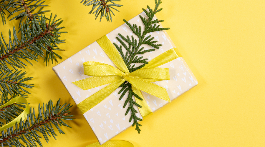 Yellow Background with DIY Gift