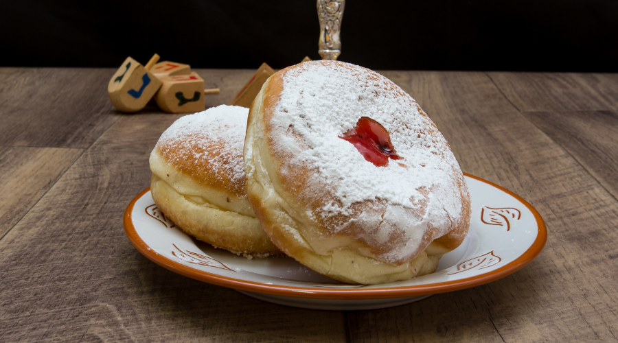 Red jelly donuts, Hanukkah