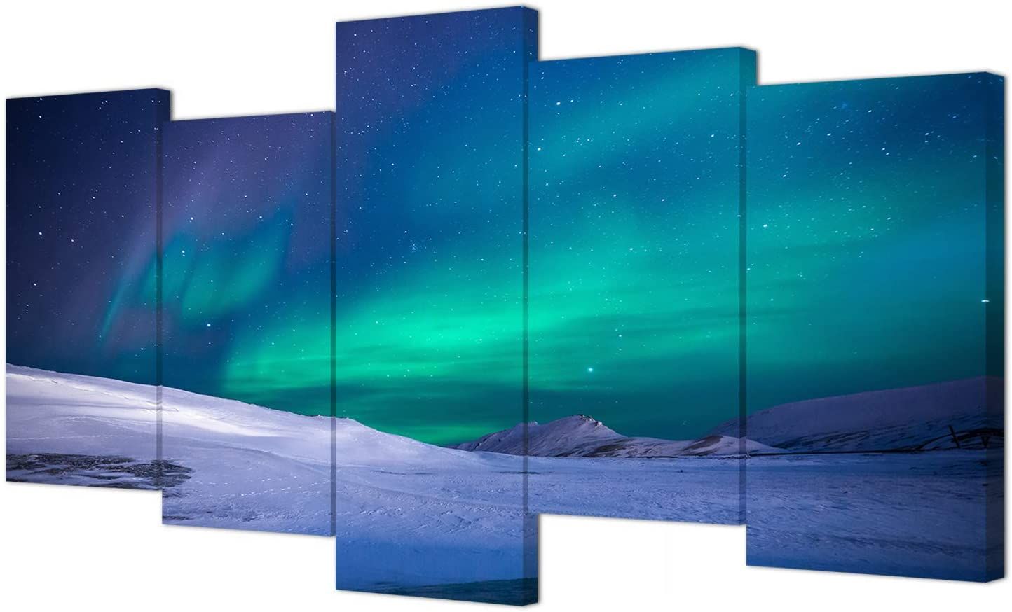 Northern Lights Over Snow Photo Panels