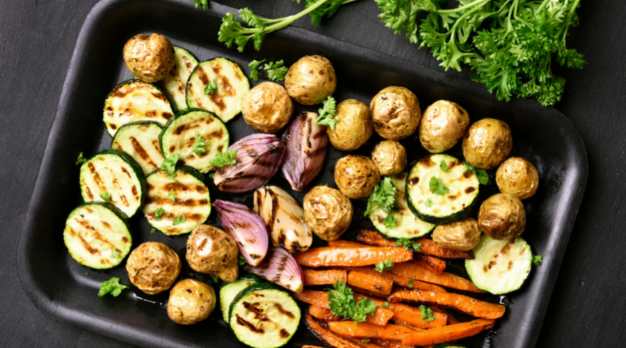 Cooked Vegetables on Baking Tray