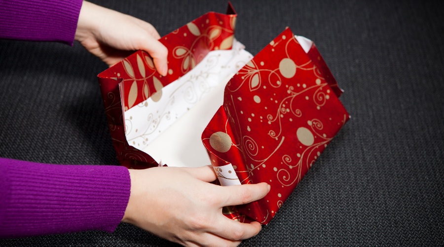 unwrapping gift