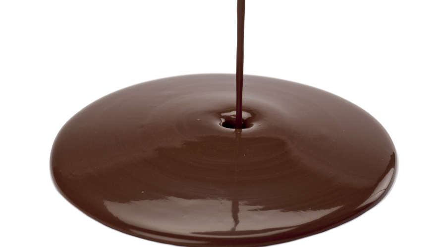 dark chocolate syrup on white