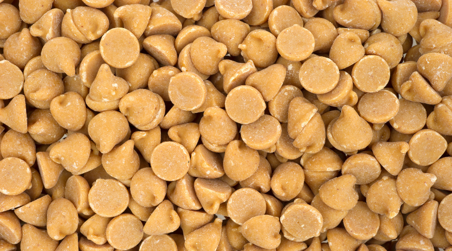 Close view peanut butter chips