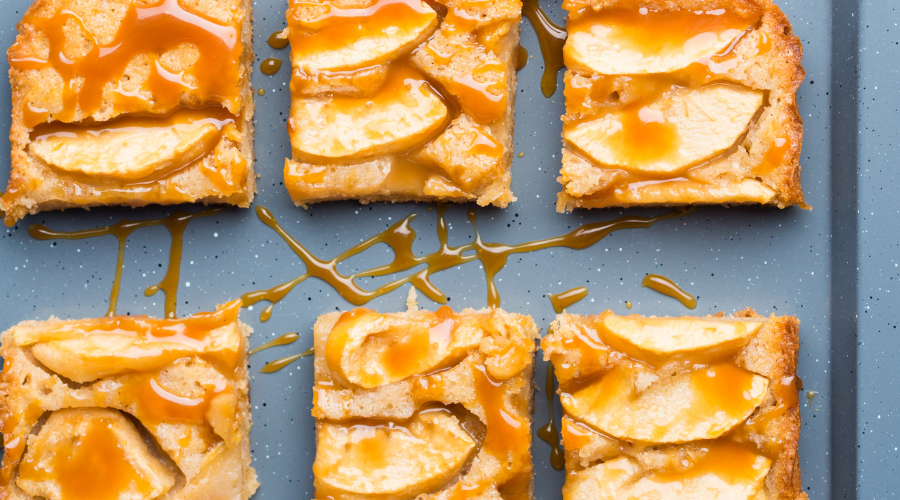 Apple Blonde Brownies with Caramel