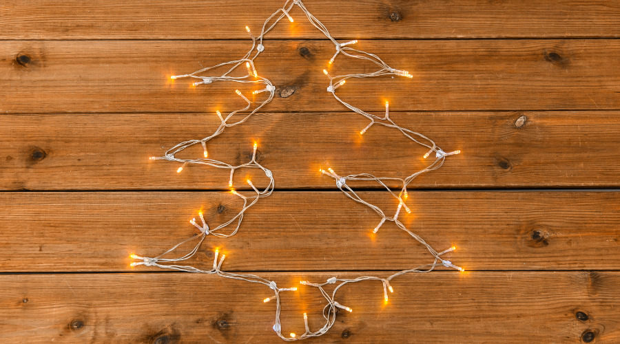 Garland Lights String in Shape of Christmas Tree