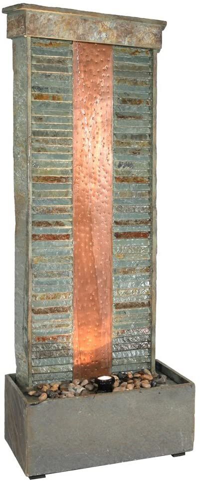Free-Standing Copper and Slate Waterwall