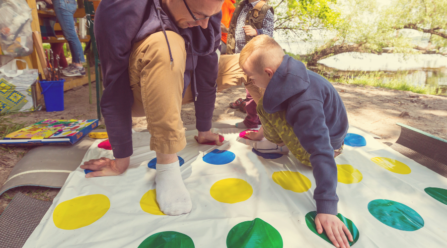 Playing Twister Outdoors