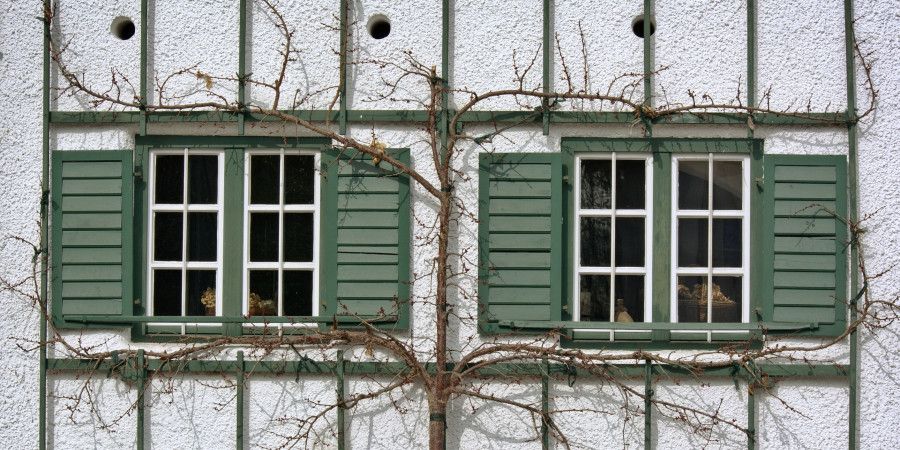 Old shutters on a house