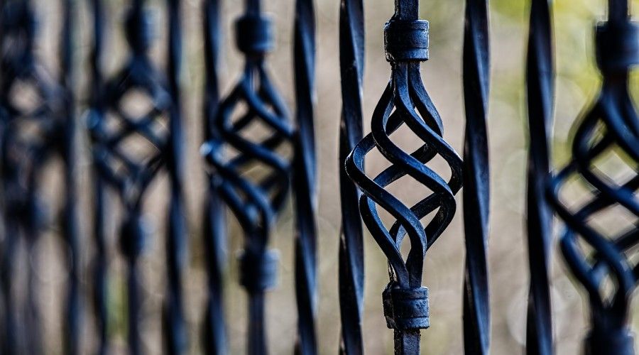 wrought iron fence with twisted element