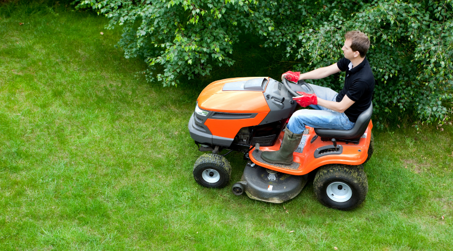 Mowing Lawn With Ride On Mower