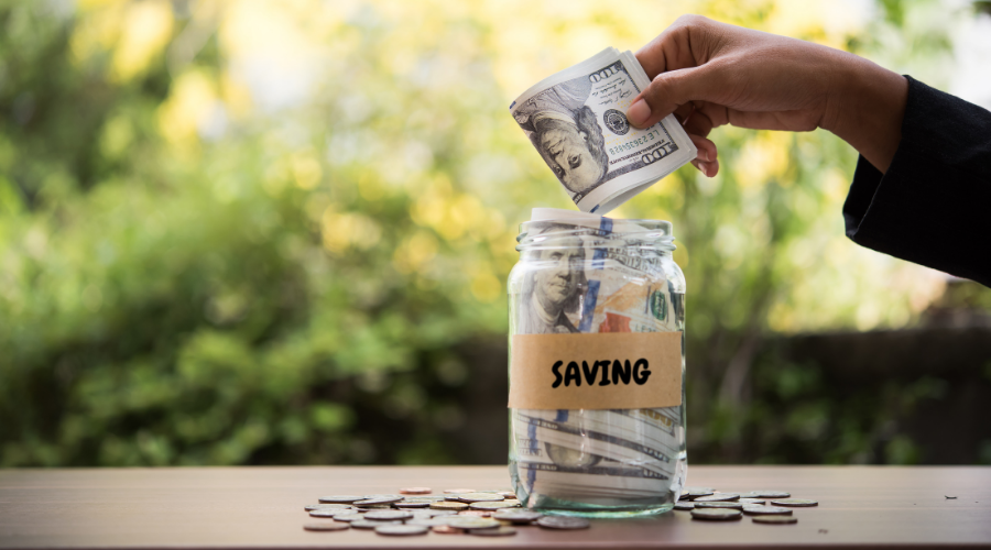 Saving Money in a Savings Jar