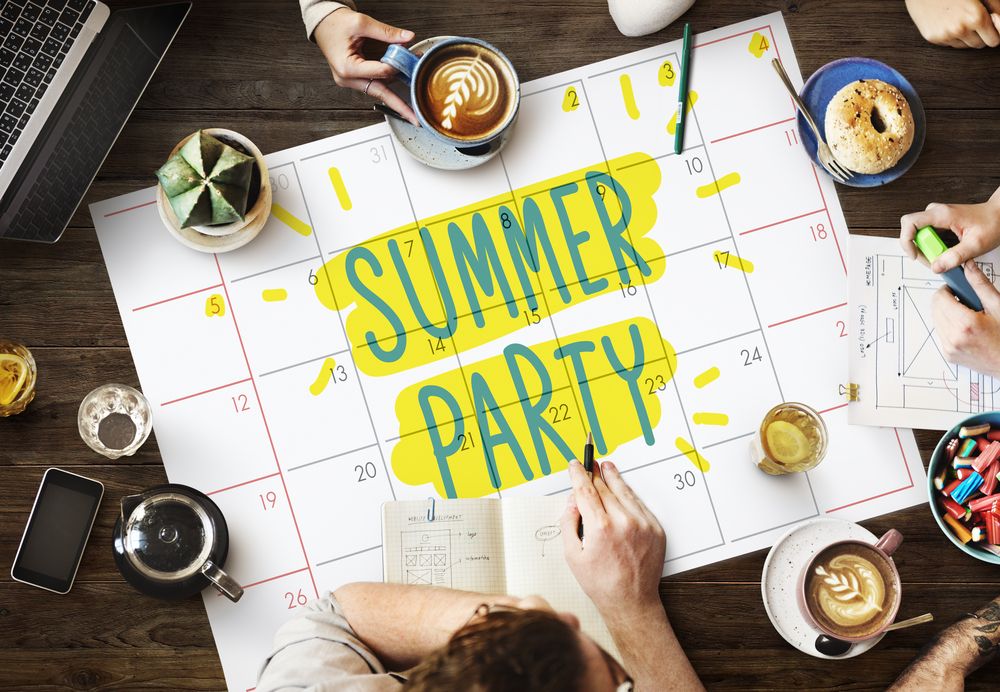 summer party written on calendar