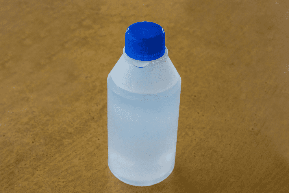 hydrogen peroxide medicine white plastic bottle closeup