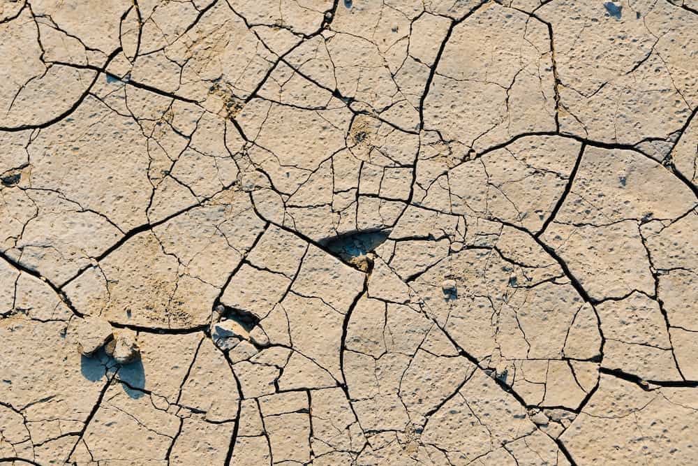 dry and cracked clay soil