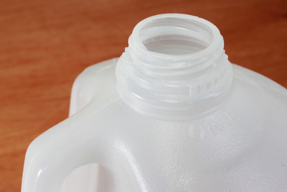 Empty milk jug