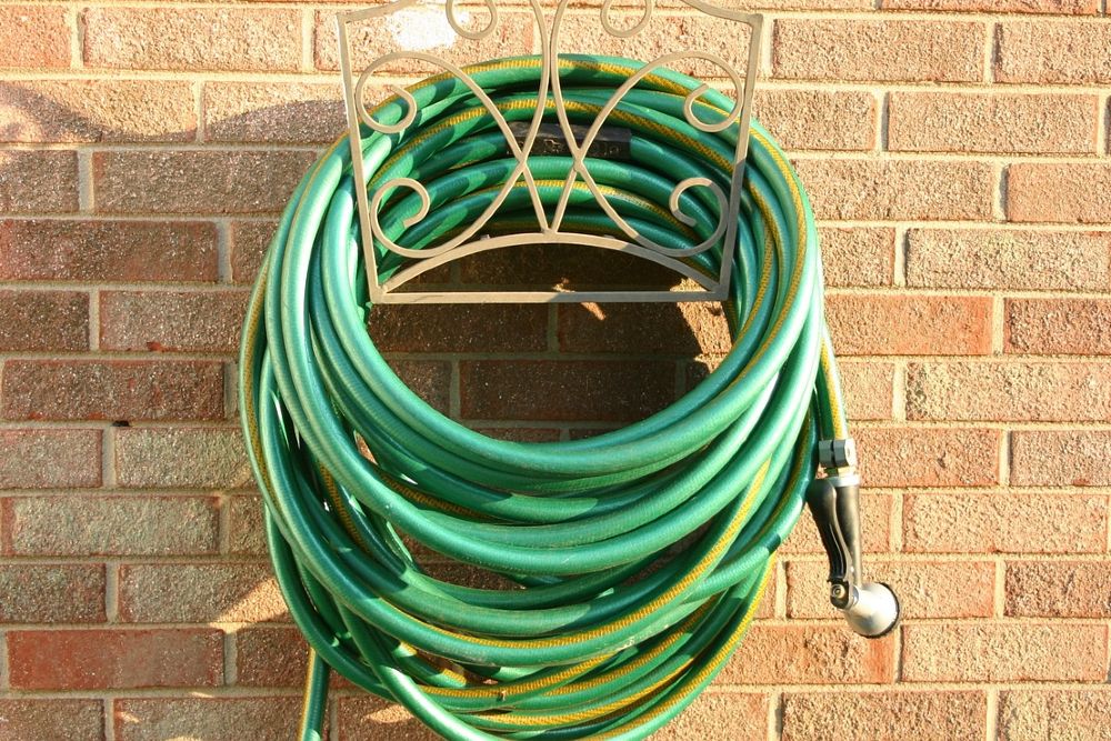 Garden hose on the wall
