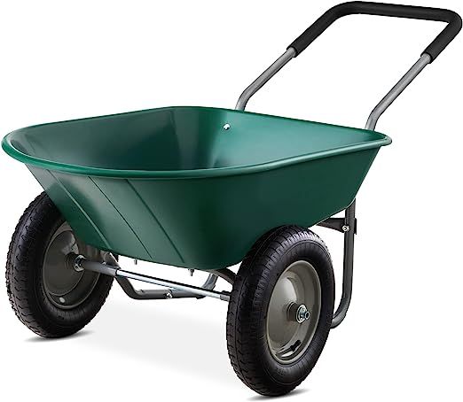 Best Choice Products Dual-Wheel Home Utility Yard Wheelbarrow-1