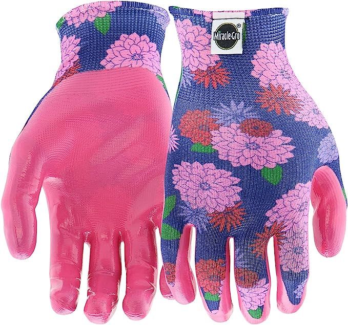 Miracle Gro Nitrile Coated Gardening Work Gloves