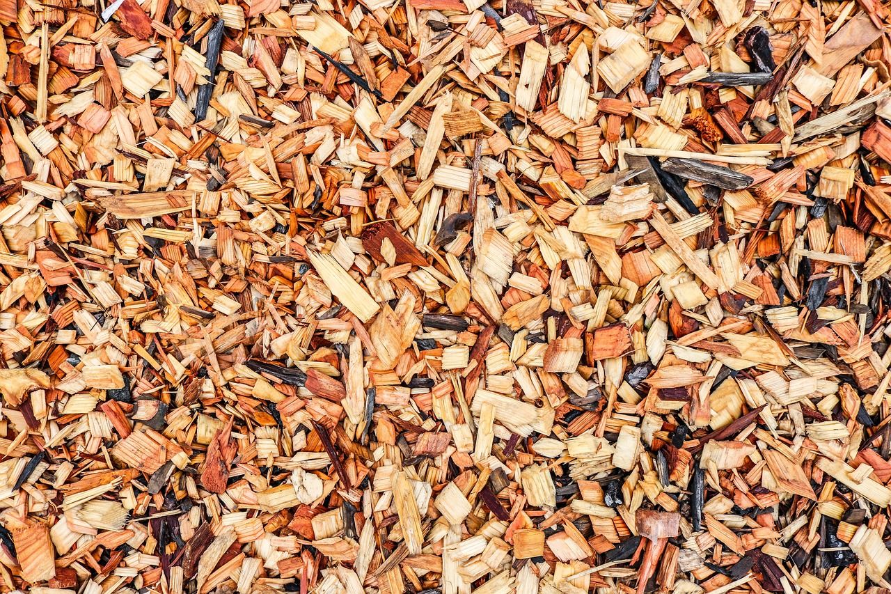 Wood chips for backyard landscaping 